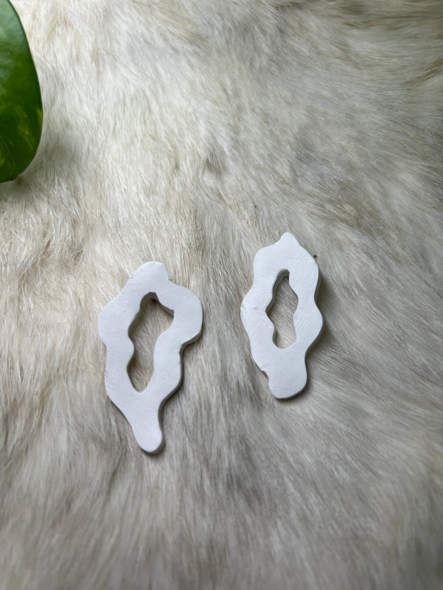 Organic White Clay Earrings