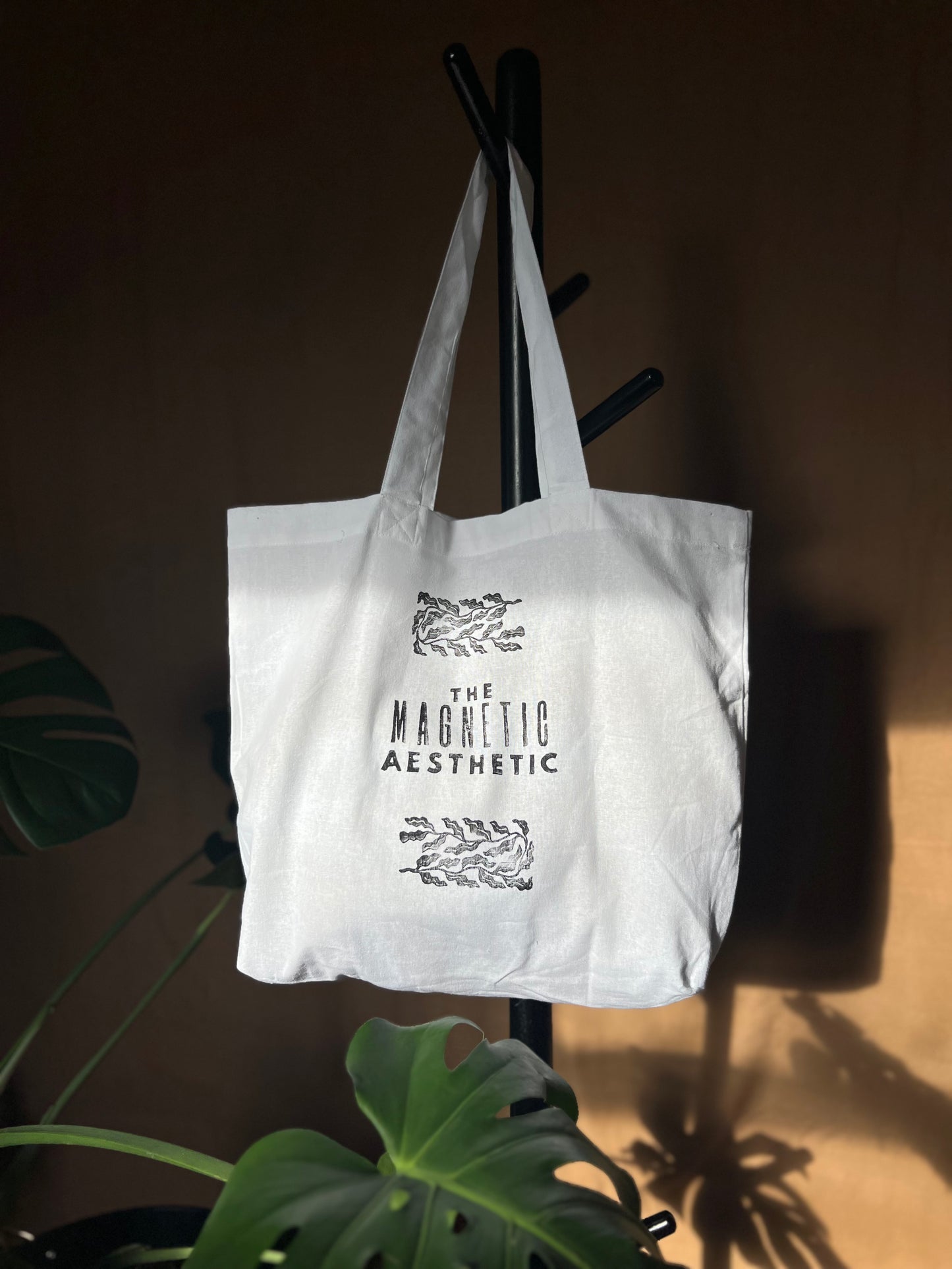 "Face It" Black Printed Tote Bag