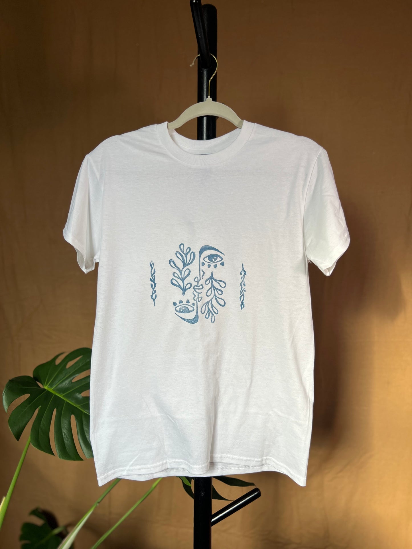 "Face It" Periwinkle Printed T-Shirt (S)