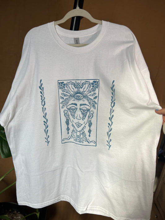 "The Open Mind" Periwinkle Printed T-Shirt (3XL)